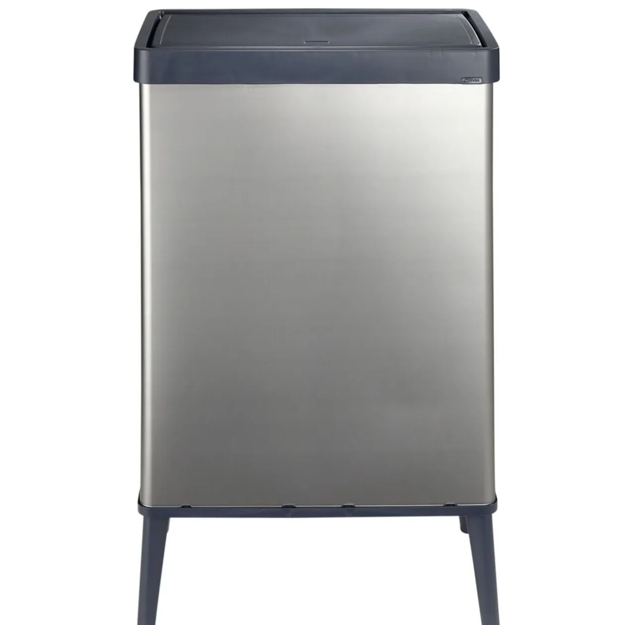 Poubelle haute rectangulaire 54L sur pieds couvercle push 43,5x26,5xH69cm