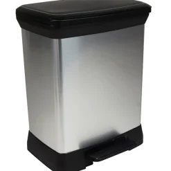 Poubelle à pédale aspect aluminium 30L < Gifi Online