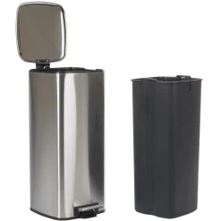 Poubelle pédale gris métallisé 30L < Gifi Clearance