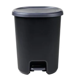 Poubelle à pédale 27L Lynea plastique noir 37x29,5xH46cm