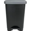 Poubelle à pédale 50 L noir et gris