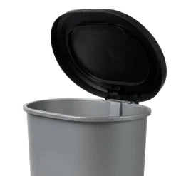 Poubelle à pédale 27L plastique noir et gris clair 37x30xH46cm