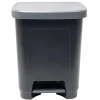 Poubelle à pédale 25L plastique noir et gris 36x26,5xH45,5cm < Gifi Online