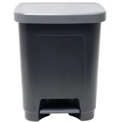Poubelle à pédale 25L plastique noir et gris 36x26,5xH45,5cm < Gifi Online