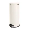 Poubelle à pédale 30L ronde métal beige Ø30xH69,5cm