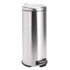 Poubelle à pédale 30L ronde métal gris argenté Ø30xH69,5cm