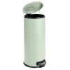 Poubelle à pédale 30L ronde métal vert Ø30xH69,5cm