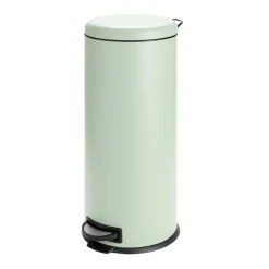 Poubelle à pédale 30L ronde métal vert Ø30xH69,5cm