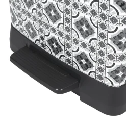 Poubelle à pédale motif carreau de ciment gris et blanc 50 L < Gifi New