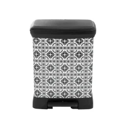 Poubelle à pédale motif carreaux de ciment 30L