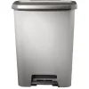Poubelle à pédale plastique gris 50L