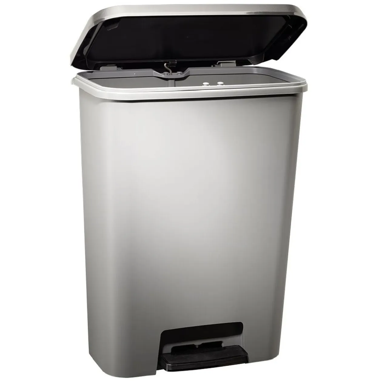 Poubelle à pédale plastique gris 50L