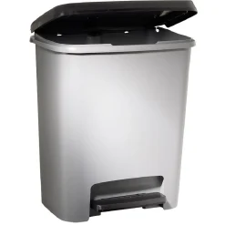 Poubelle à pédale plastique gris 25L