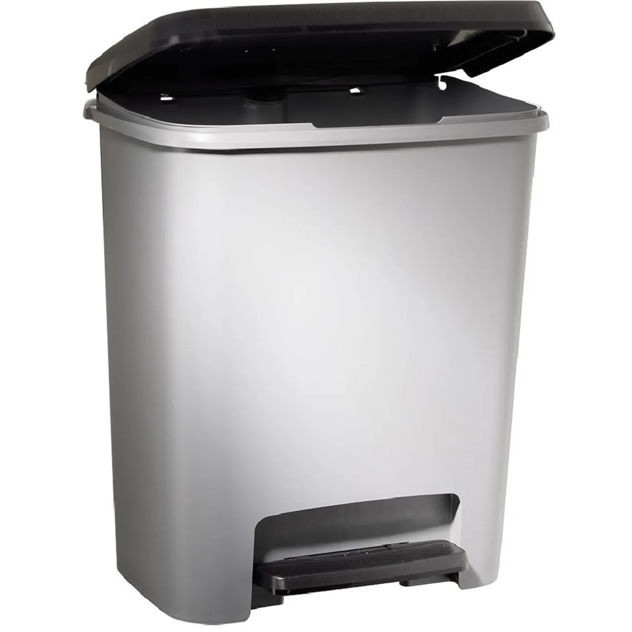 Poubelle à pédale plastique gris 25L