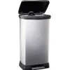 Poubelle à pédale plastique noir gris argenté 50L < Gifi Outlet
