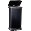 Poubelle à pédale plastique noir carbone 50L