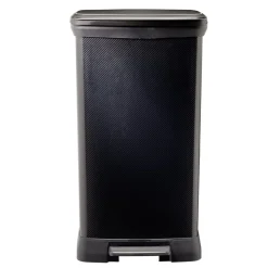 Poubelle à pédale plastique noir carbone 50L