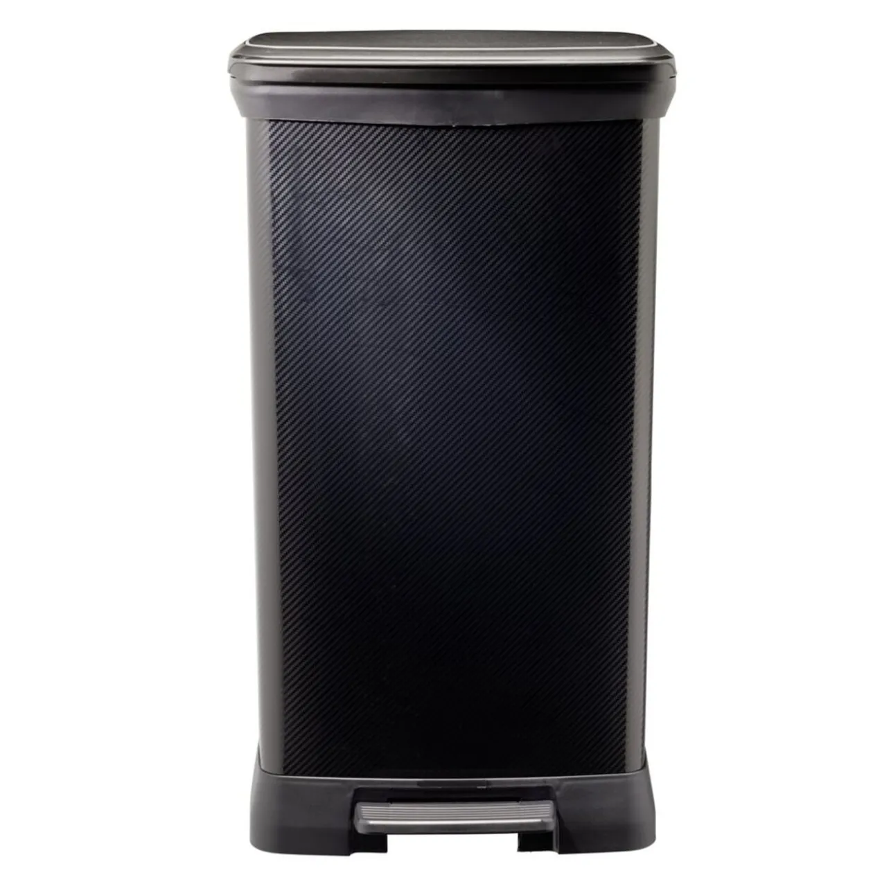 Poubelle à pédale plastique noir carbone 50L
