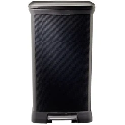 Poubelle à pédale plastique noir carbone 50L