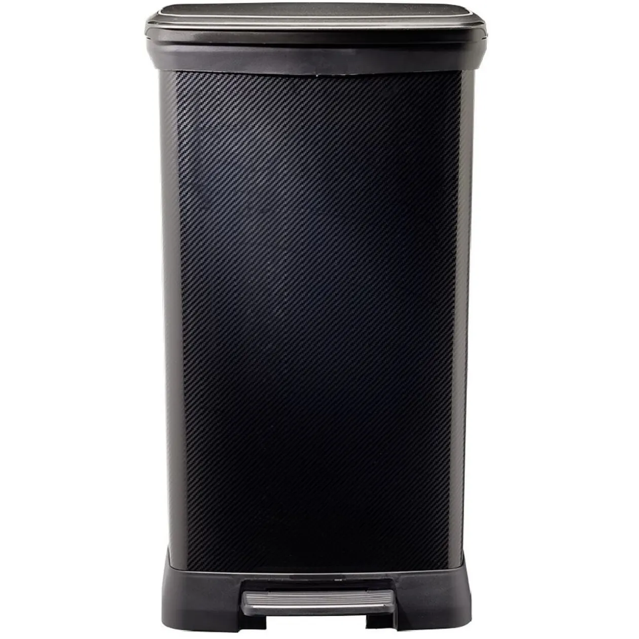 Poubelle à pédale plastique noir carbone 50L