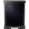 Poubelle à pédale plastique noir carbone 30L < Gifi Clearance