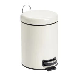 Poubelle à pédale salle de bain métal beige 5L Ø20,5xH27,5cm < Gifi Online