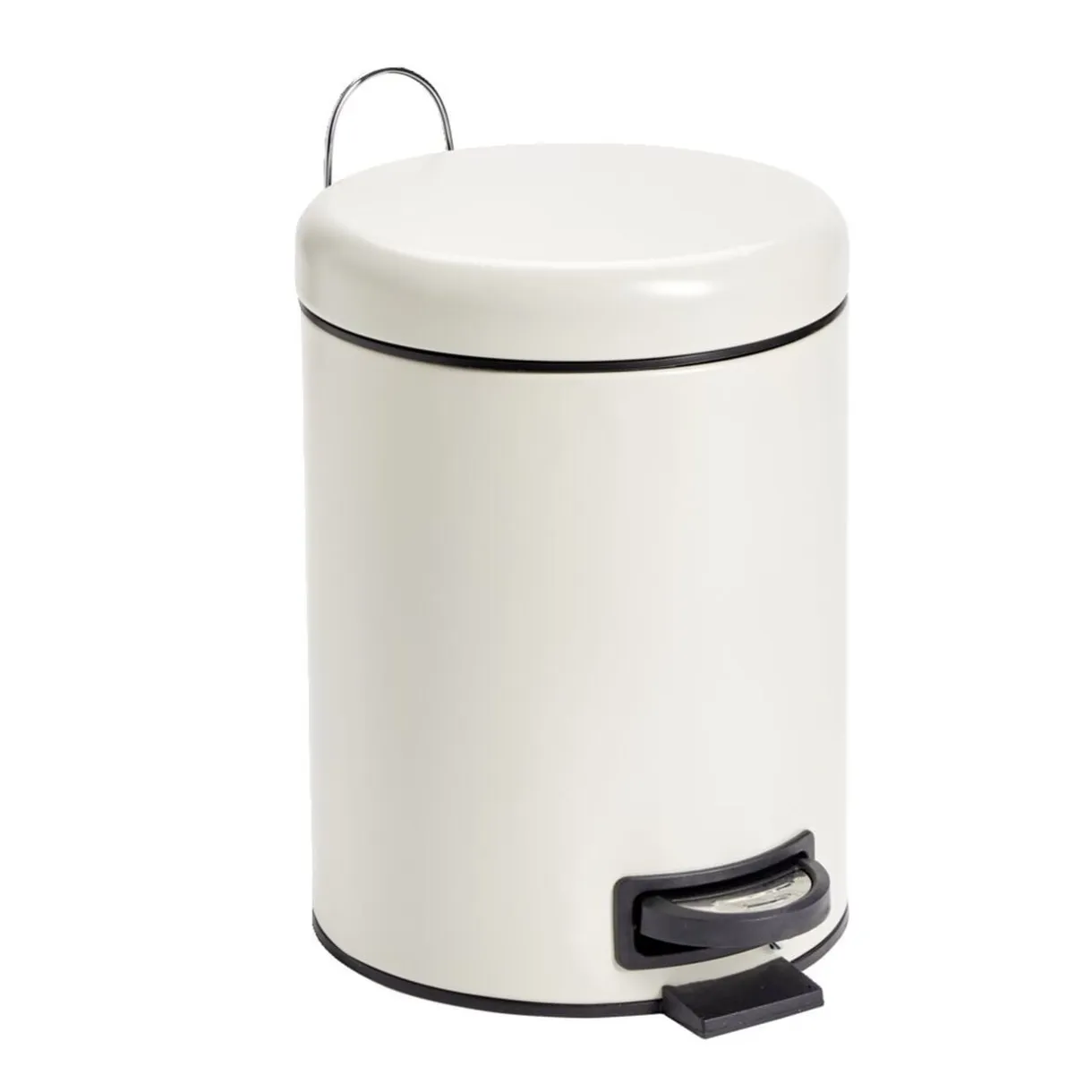 Poubelle à pédale salle de bain métal beige 5L Ø20,5xH27,5cm < Gifi Online