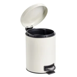 Poubelle à pédale salle de bain métal beige 5L Ø20,5xH27,5cm < Gifi Online