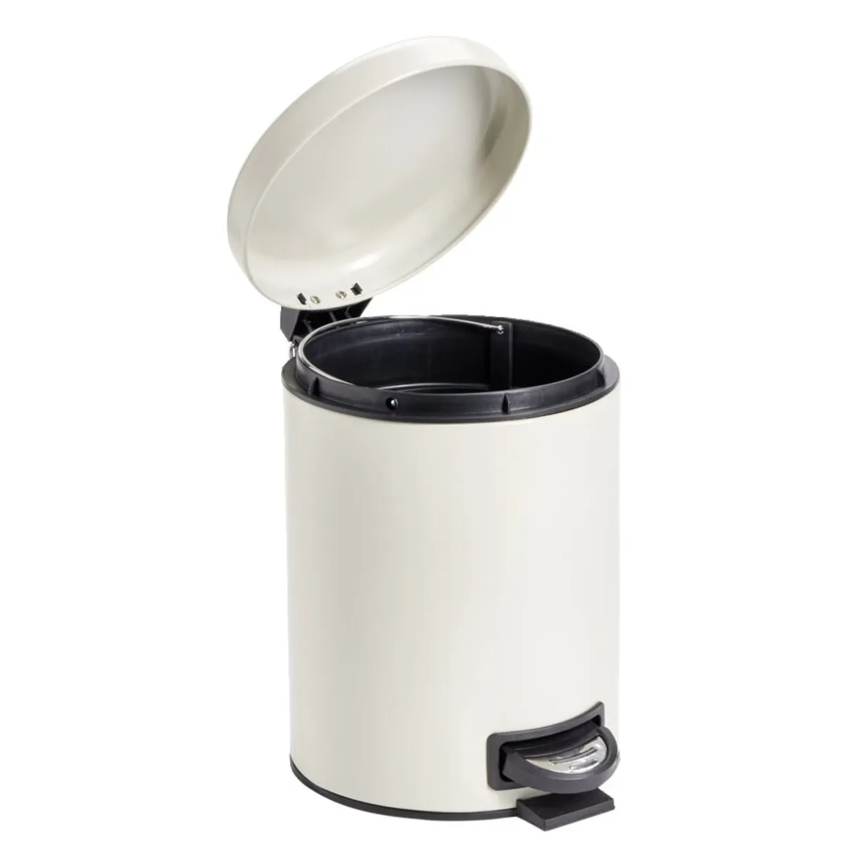 Poubelle à pédale salle de bain métal beige 5L Ø20,5xH27,5cm < Gifi Online