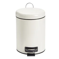 Poubelle à pédale salle de bain métal beige 5L Ø20,5xH27,5cm < Gifi Online