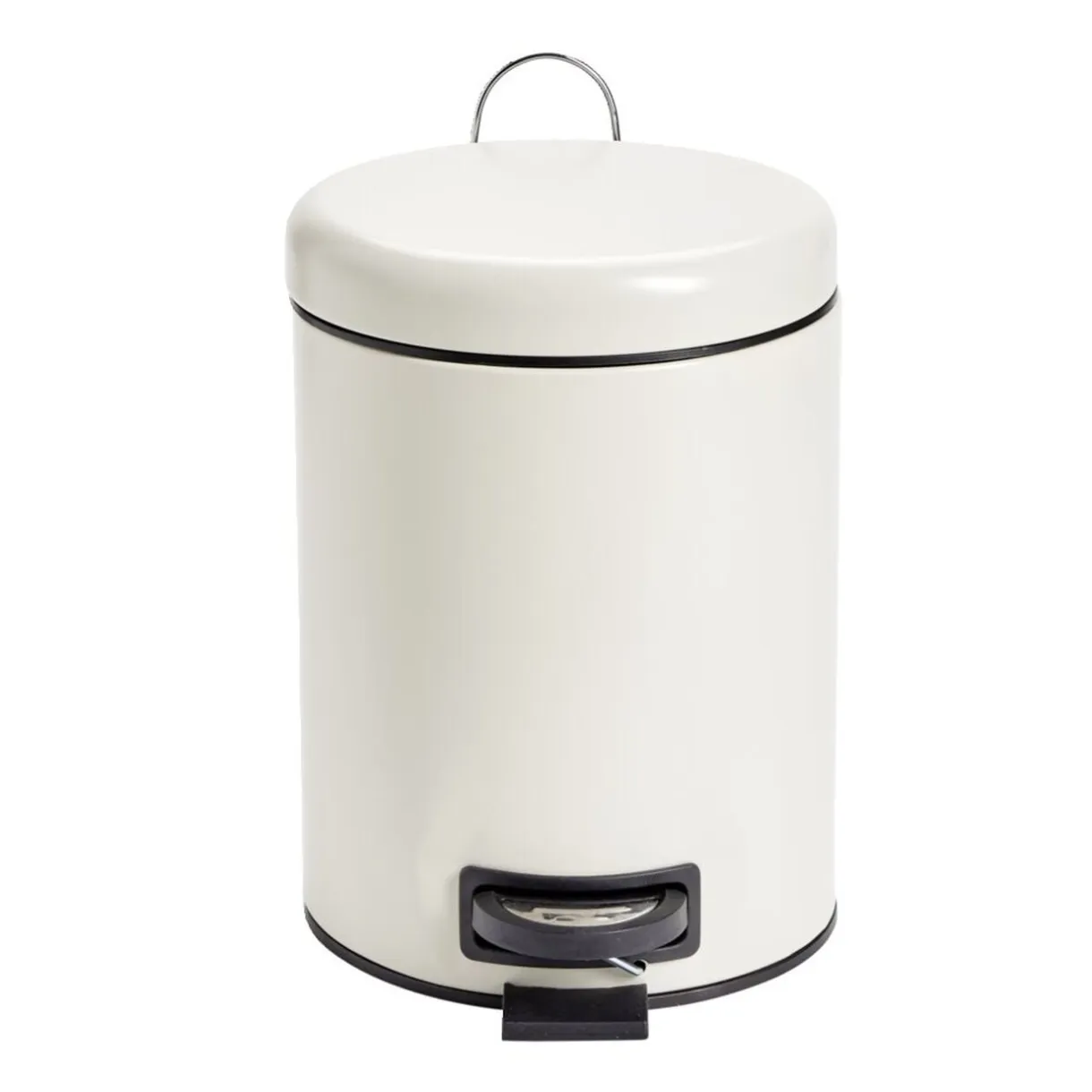 Poubelle à pédale salle de bain métal beige 5L Ø20,5xH27,5cm < Gifi Online