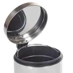 Poubelle ronde gris métallisé 5 L