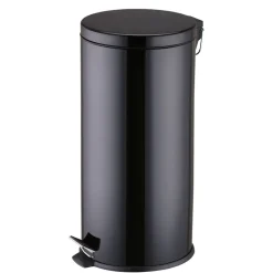 Poubelle ronde pédale noir 30L < Gifi