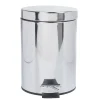 Poubelle salle de bain 3 L grise chromée