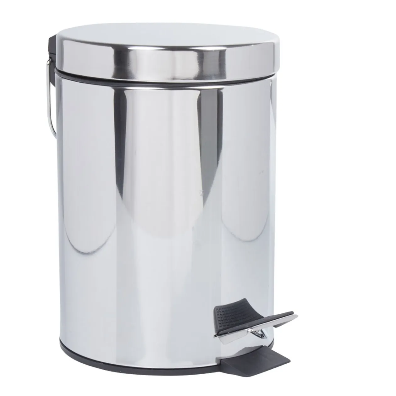 Poubelle salle de bain 3 L grise chromée