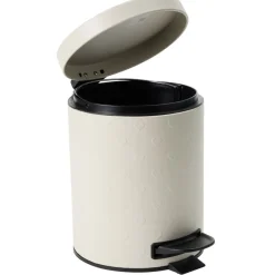 Poubelle salle de bain 5L métal motif coeur en relief Ø20,5xH26,5cm (2 modèles)
