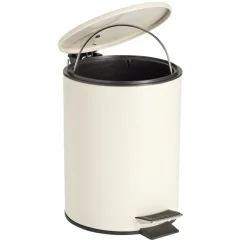 Poubelle salle de bain à pédale 3L beige Ø17xH23,5cm