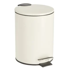 Poubelle salle de bain à pédale 3L beige Ø17xH23,5cm