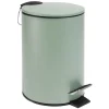 Poubelle salle de bain à pédale métal vert sauge 3L
