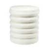 Pouf curly Clara rond effet laine bouclée beige Ø38xH42cm
