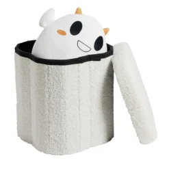 Pouf de rangement 8,8L laine bouclée beige 25x25xH26,5cm < Gifi Outlet