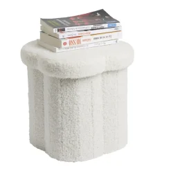 Pouf de rangement 8,8L laine bouclée beige 25x25xH26,5cm < Gifi Outlet