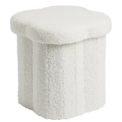 Pouf de rangement 8,8L laine bouclée beige 25x25xH26,5cm < Gifi Outlet