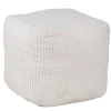 Pouf Haly tissu côtelé beige 40x40xH40cm < Gifi Online