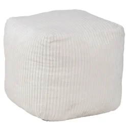 Pouf Haly tissu côtelé beige 40x40xH40cm < Gifi Online