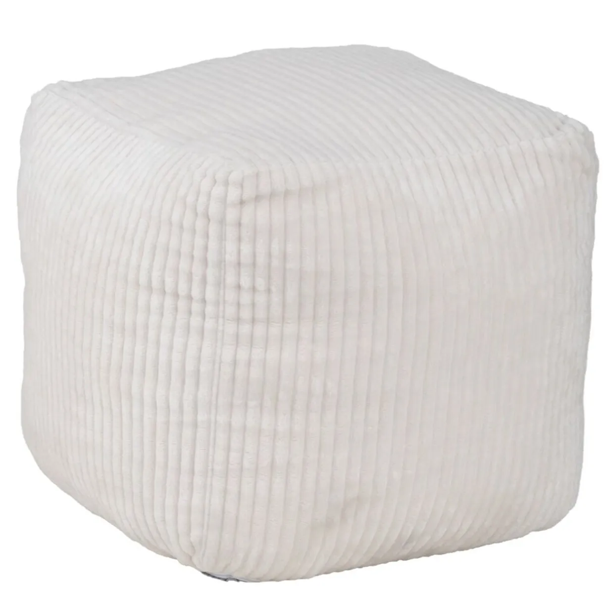 Pouf Haly tissu côtelé beige 40x40xH40cm < Gifi Online