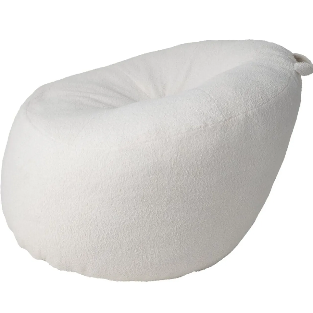 Pouf poire Clara effet laine bouclée blanc Ø92xH61cm