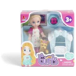 Poupée avec animal de compagnie et 5 accessoires < Gifi Discount
