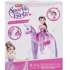 Poupée avec licorne Sparkle avec accessoires violet