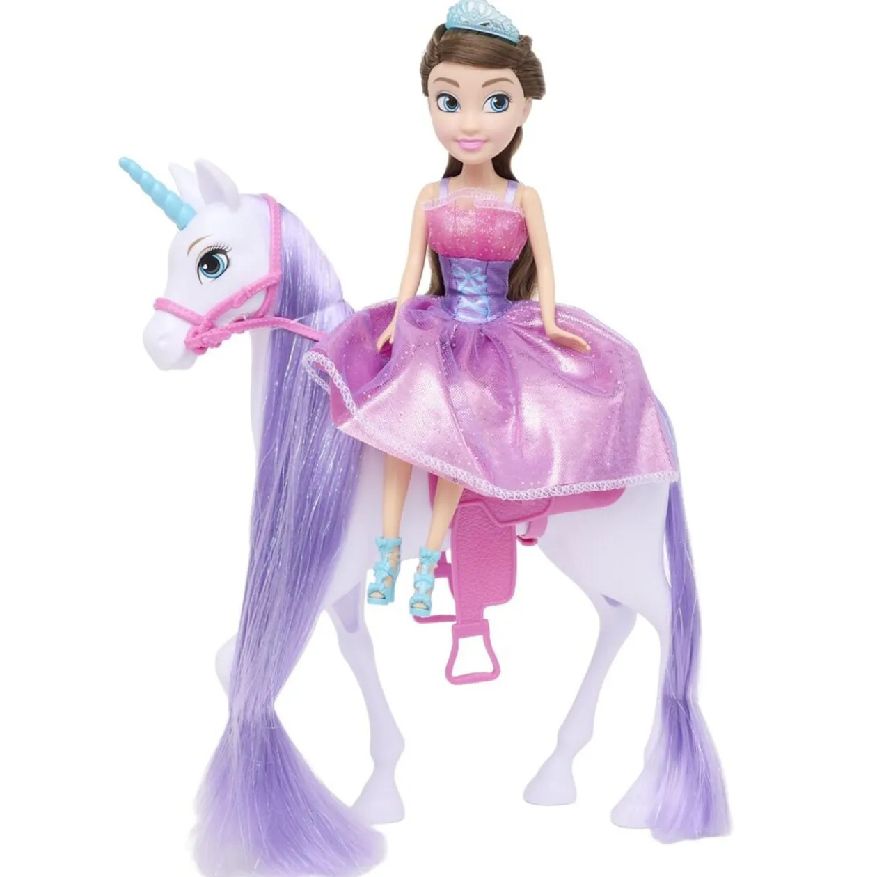 Poupée avec licorne Sparkle avec accessoires violet